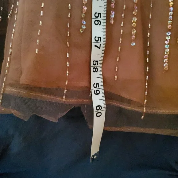 Montage by Mon Cheri Dark Taupe beaded gown - Picture 8 of 13